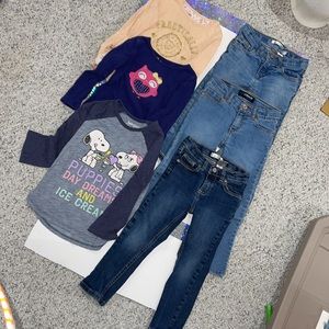 GIRLS SIZE 4t. Bundle of 3 pr of jeans & 3 long sleeve tops. All bought @Kohls